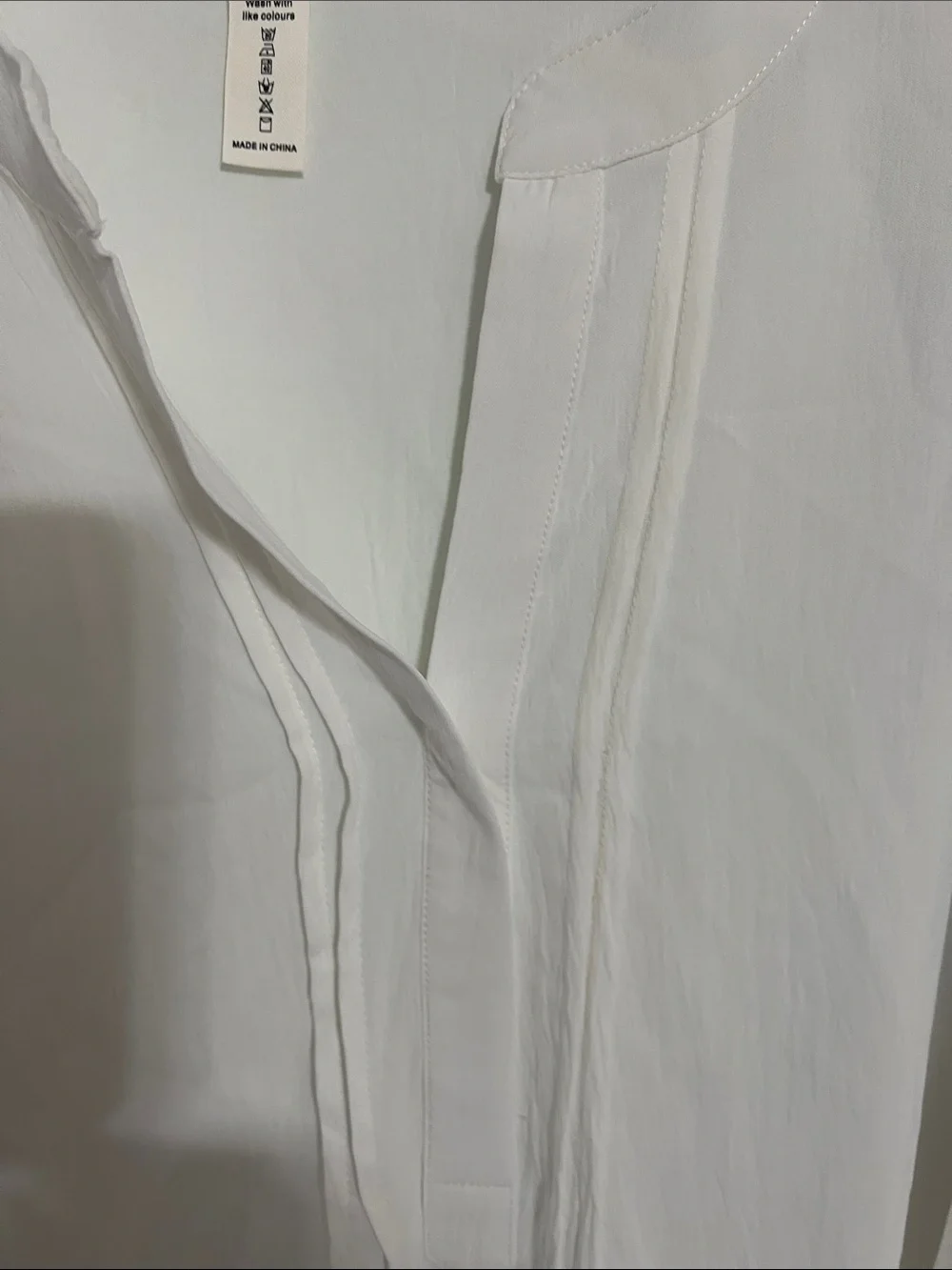 Lightweight White Ruffle-Sleeve V-Neck Blouse